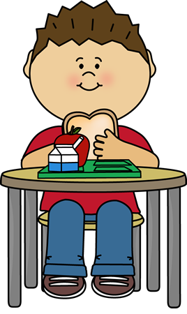 Boy Eating Cafeteria Lunch - School Lunch Clipart