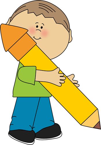 Boy holding a big pencil made by My Cute Graphics | School Kids Clip Art | Pinterest | Boys, Graphics and Schools
