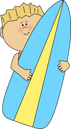 Boy Holding a Surfboard