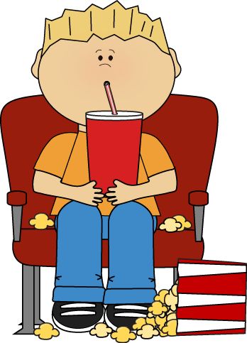 Boy in Movie Theater with Drink and Popcorn clip art image. A free Boy in Movie Theater with Drink and Popcorn clip art image for teachers, ...