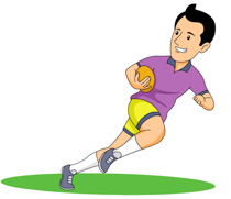 rugby player catching ball. S