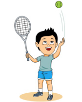 Boy Playing Tennis Clipart Si - Tennis Clip Art