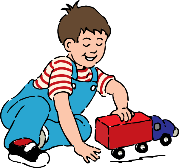 Boy Playing With Toy Truck Clip Art At Clker Com Vector Clip Art