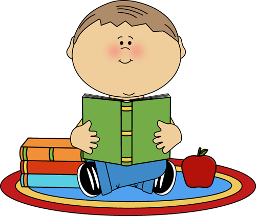 Boy Reading School Book - Clipart Reading