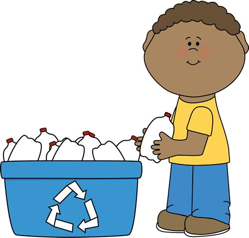 Boy Recycling Plastic Bottles - Recycling Clip Art