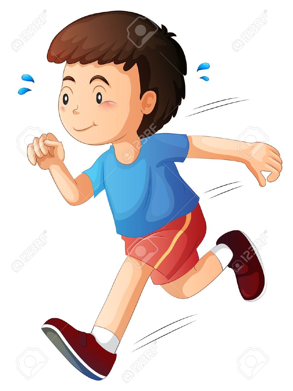 Boy running fast clipart - .