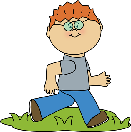 Boy Running in Grass Clip Art - Boy Running Clipart
