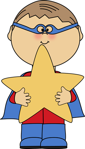 Boy Superhero Holding A Star  - Super Star Clip Art