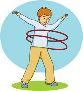 Boy using a hula hoop. Size: 62 Kb From: Recreation