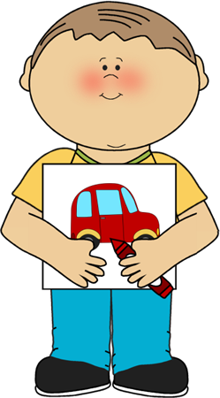 Boy with Coloring Picture Clip Art