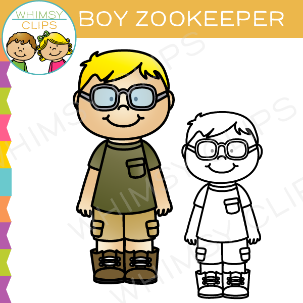 Boy Zookeeper Clip Art - Zookeeper Clipart