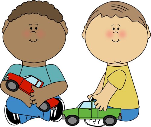 Boys Playing with Trucks clip - Boys Clipart