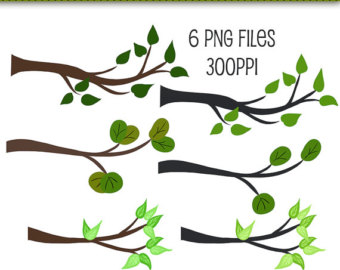 Branches Clipart, Tree Branches Clip Art, Digital Scrapbooking Elements, Graphics, Clip Art, Cute Clip Art, Leaves Clip Art, Leaf Clip Art