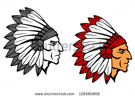 Brave indian warrior head for mascot or tattoo design. Jpeg version also available in gallery