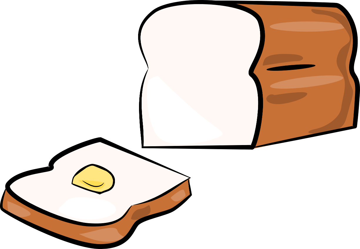 Bread Basket Clipart Black An - Slice Of Bread Clipart