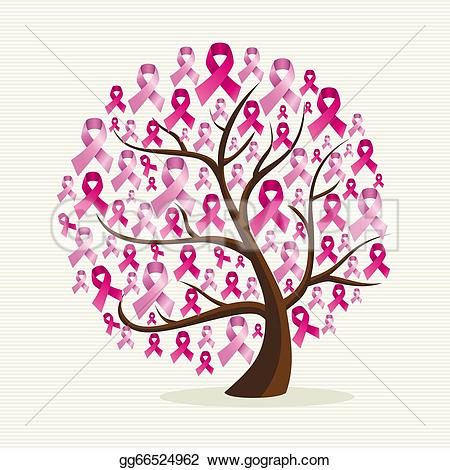 breast cancer u0026middot; Breast cancer awareness conceptual tree with pink ribbons. EPS10 vector file organized in layers for