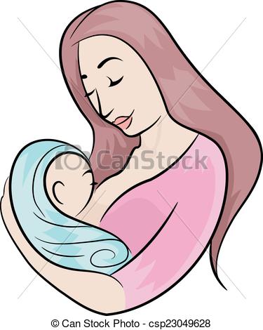 ... Breastfeeding - Illustration Featuring a Mother.