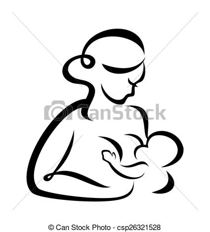 ... breastfeeding - young woman breastfeeding her baby vector... breastfeeding Clip Artby ...
