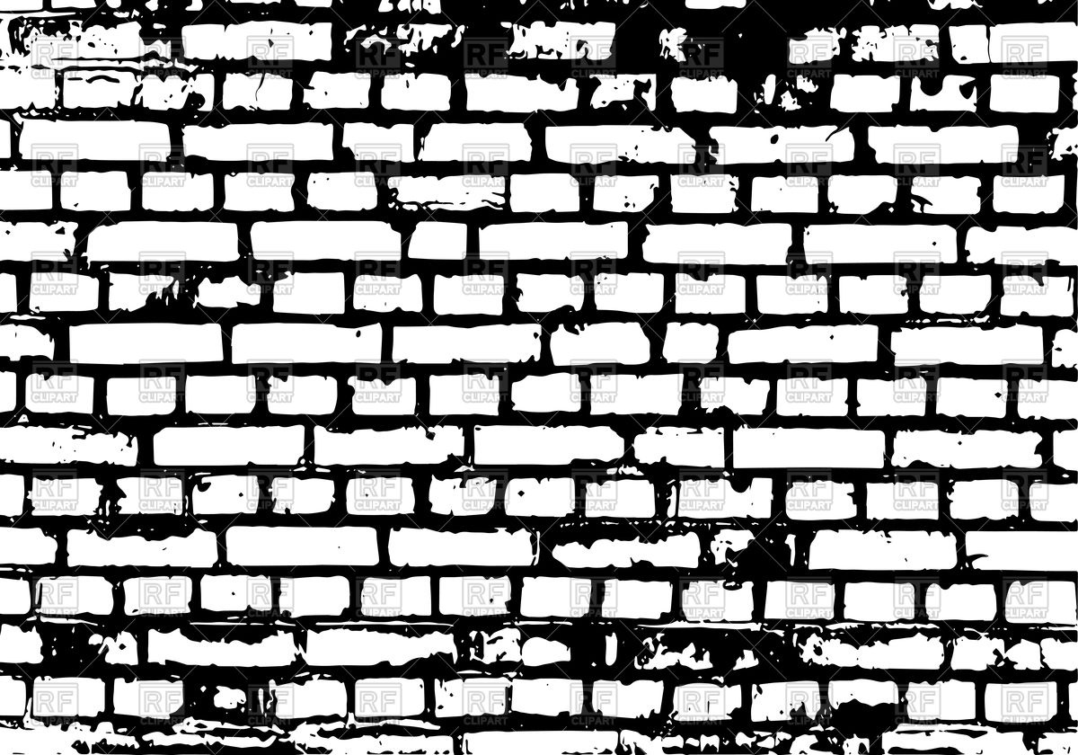 Bricks Black And White Clip A