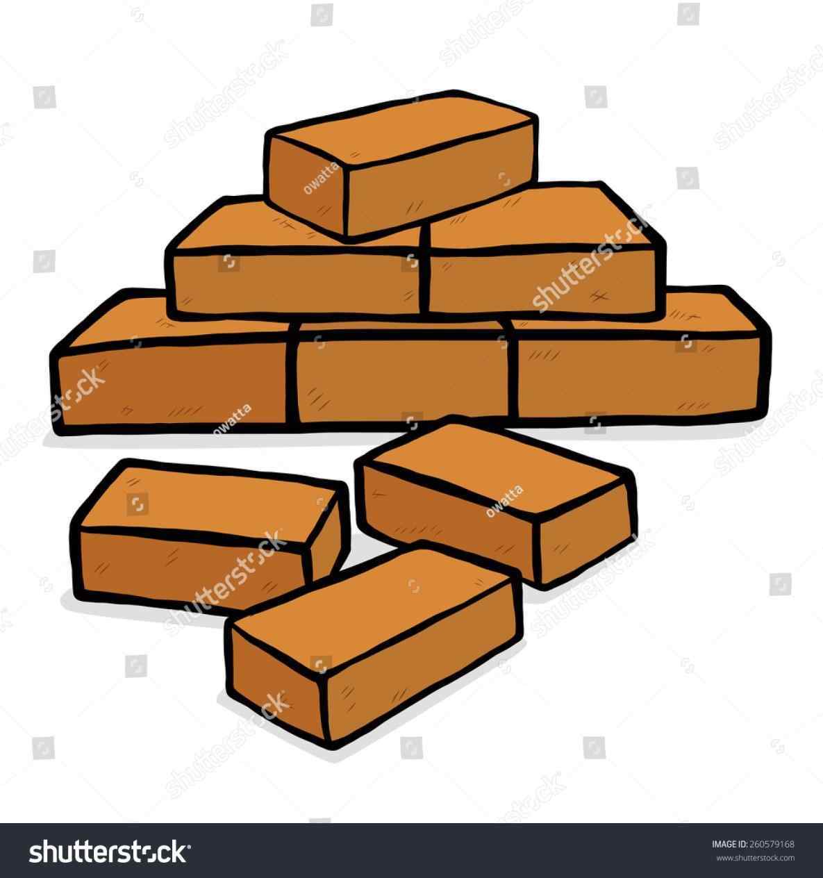 Bricks Black And White Clip A