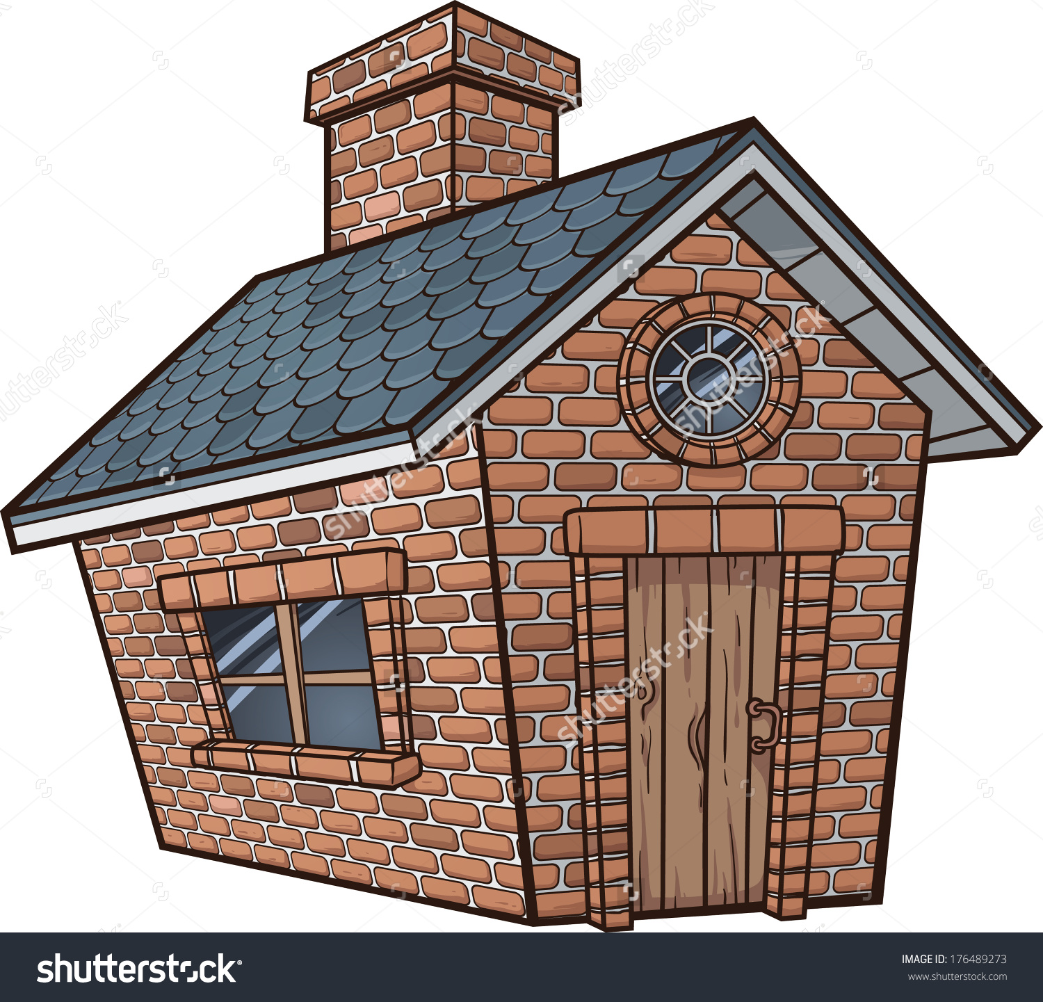 Red Brick House Stock Vector 