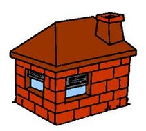 Large Brown Brick House Clip 