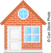 Red Brick House Stock Vector 