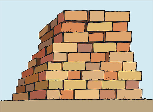 bricks stack vector art illus