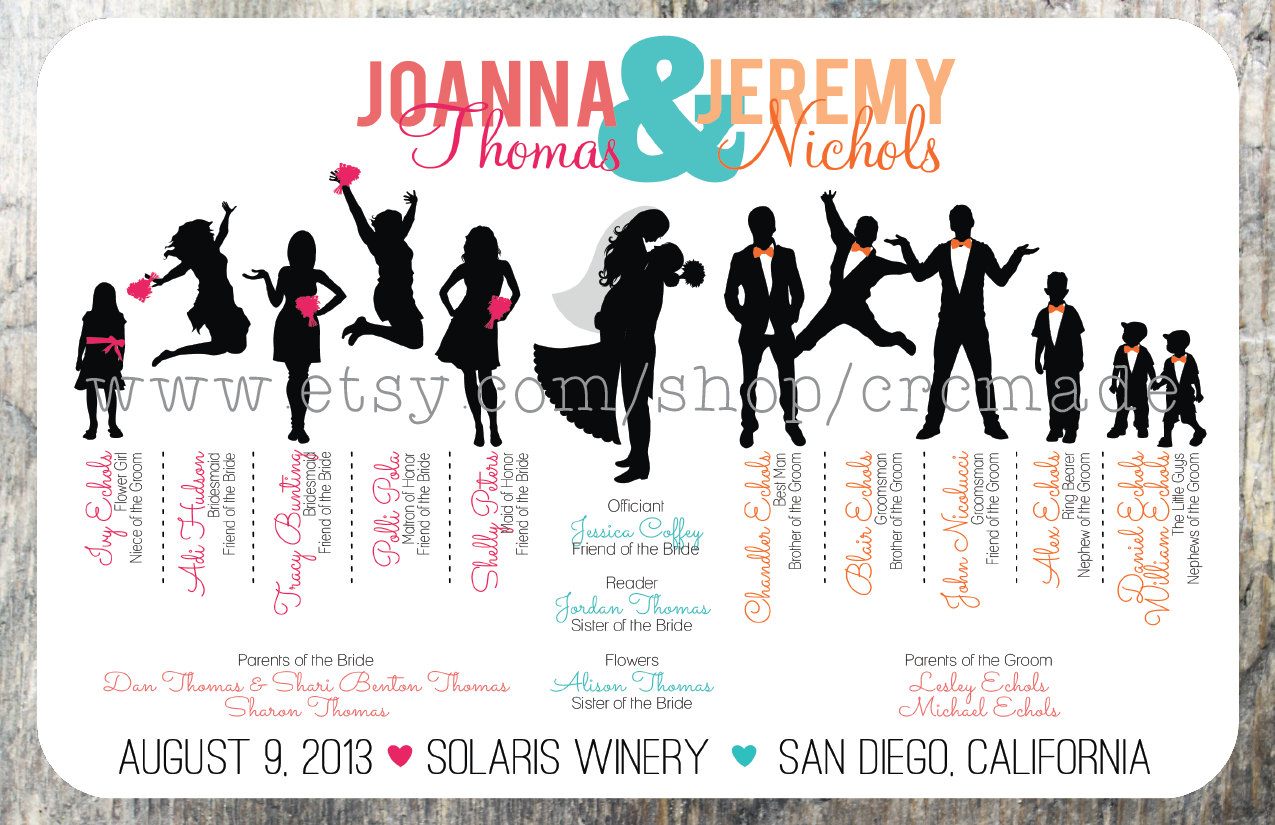 Bridal Party Silhouette Clip  - Wedding Party Clipart