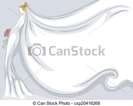 Bridal Veil Background - Background Illustration Featuring a.