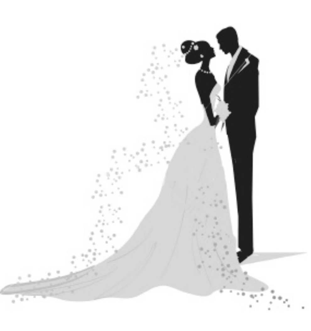 ... bride groom silhouette ..