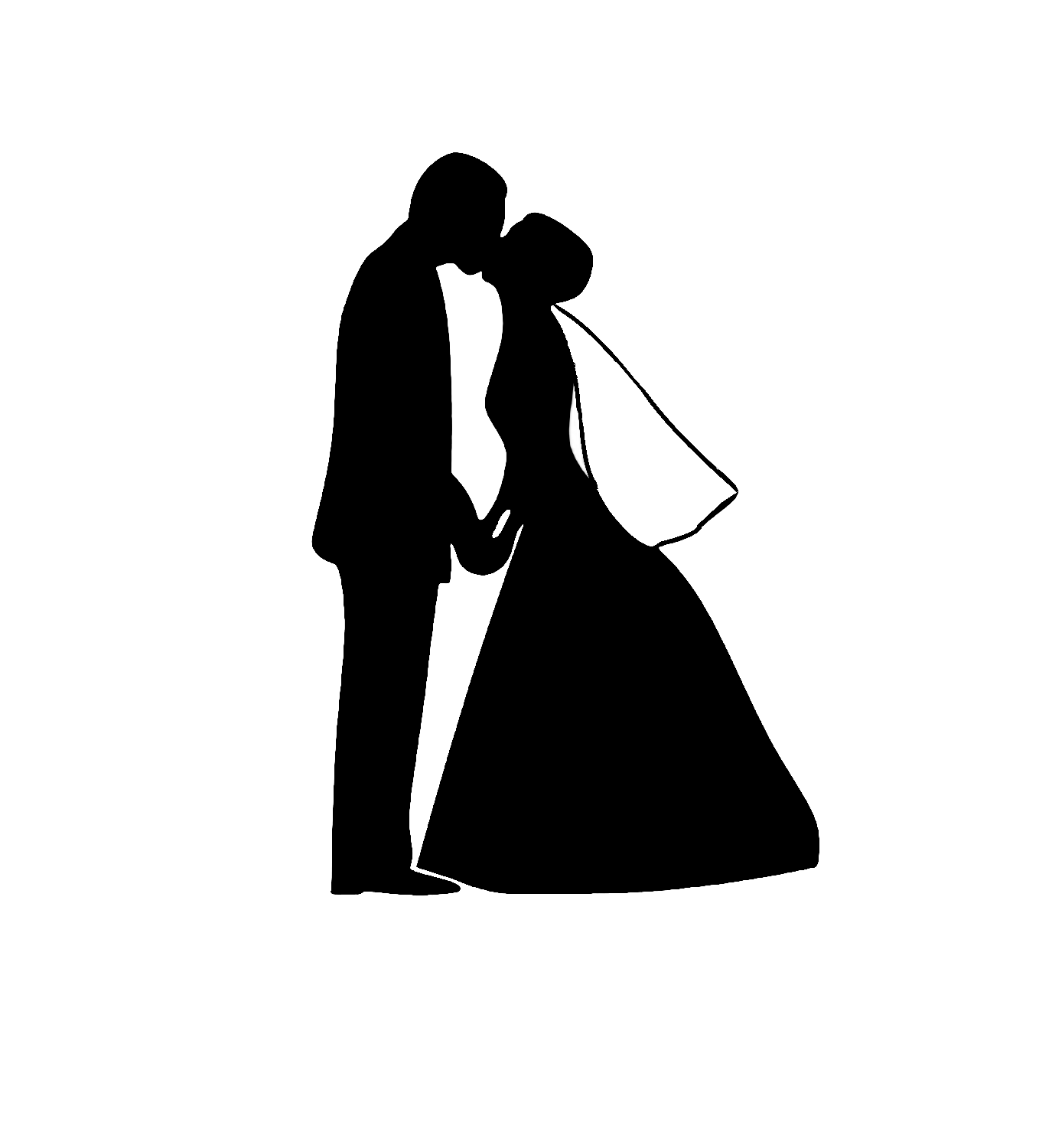 Bride And Groom Silhouette Cl - Bride Groom Clipart