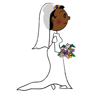 Bride Clipart Image: African American Bride