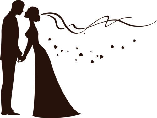 Ingenious Bride And Groom Silhouette Free Clip Art Clipart Wedding Graphics  Image Addams