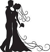 ... bride groom silhouette ...
