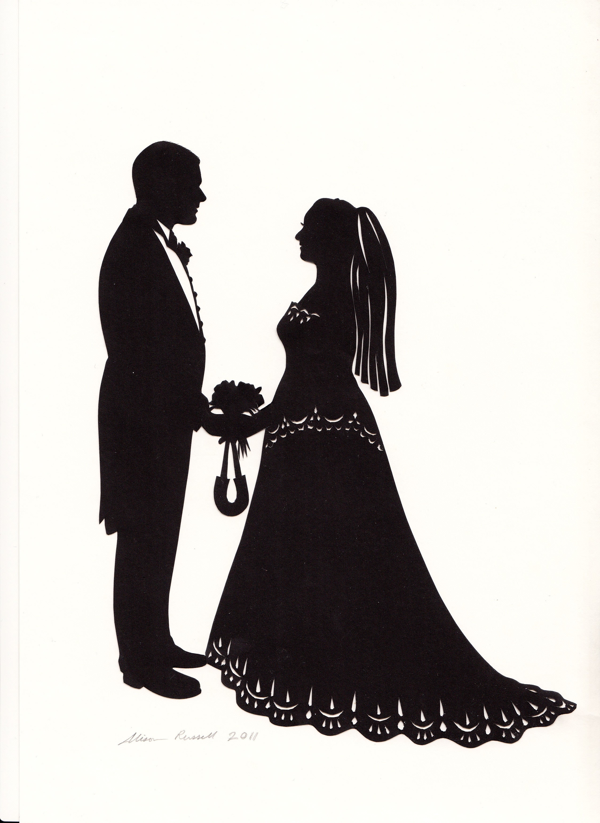 Bride And Groom Silhouette Cl