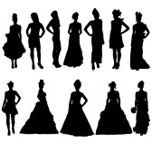 Wedding party silhouette clip