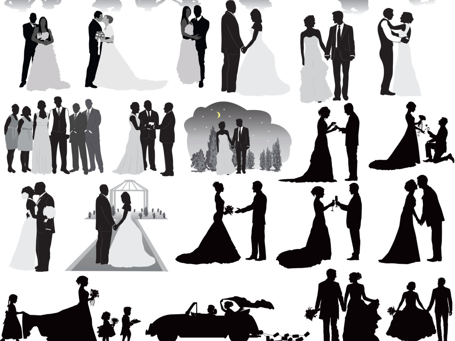 Wedding Pic Silhouettes u2014