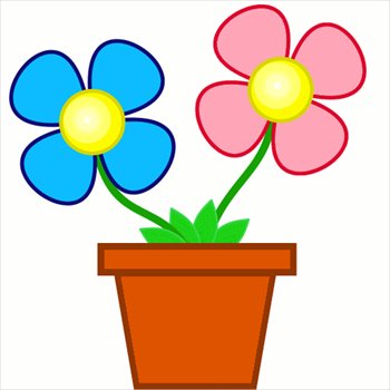 bright-flowers-in-planter - Clip Art Free Flowers