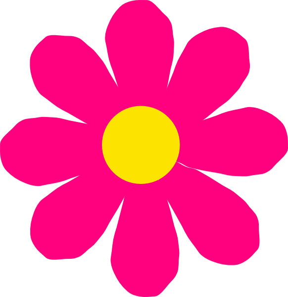 Bright Pink Flower Clip Art At Clker Com Vector Clip Art Online