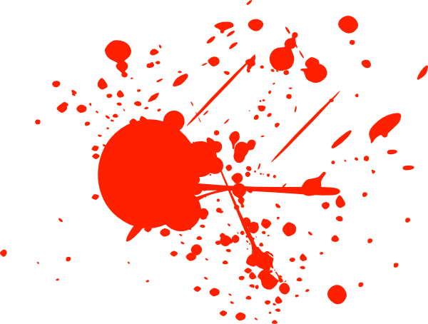 Bright Red Splatter Clip Art  - Blood Splatter Clipart