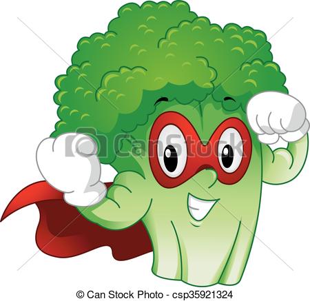 Strong Mascot Broccoli Superh - Broccoli Clipart