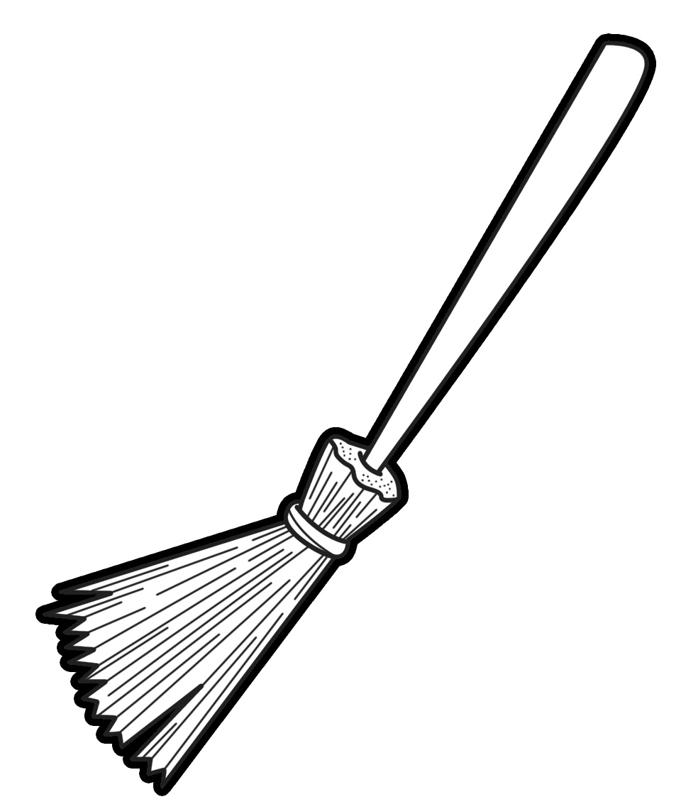 broom clipart black and white - Broom Clipart
