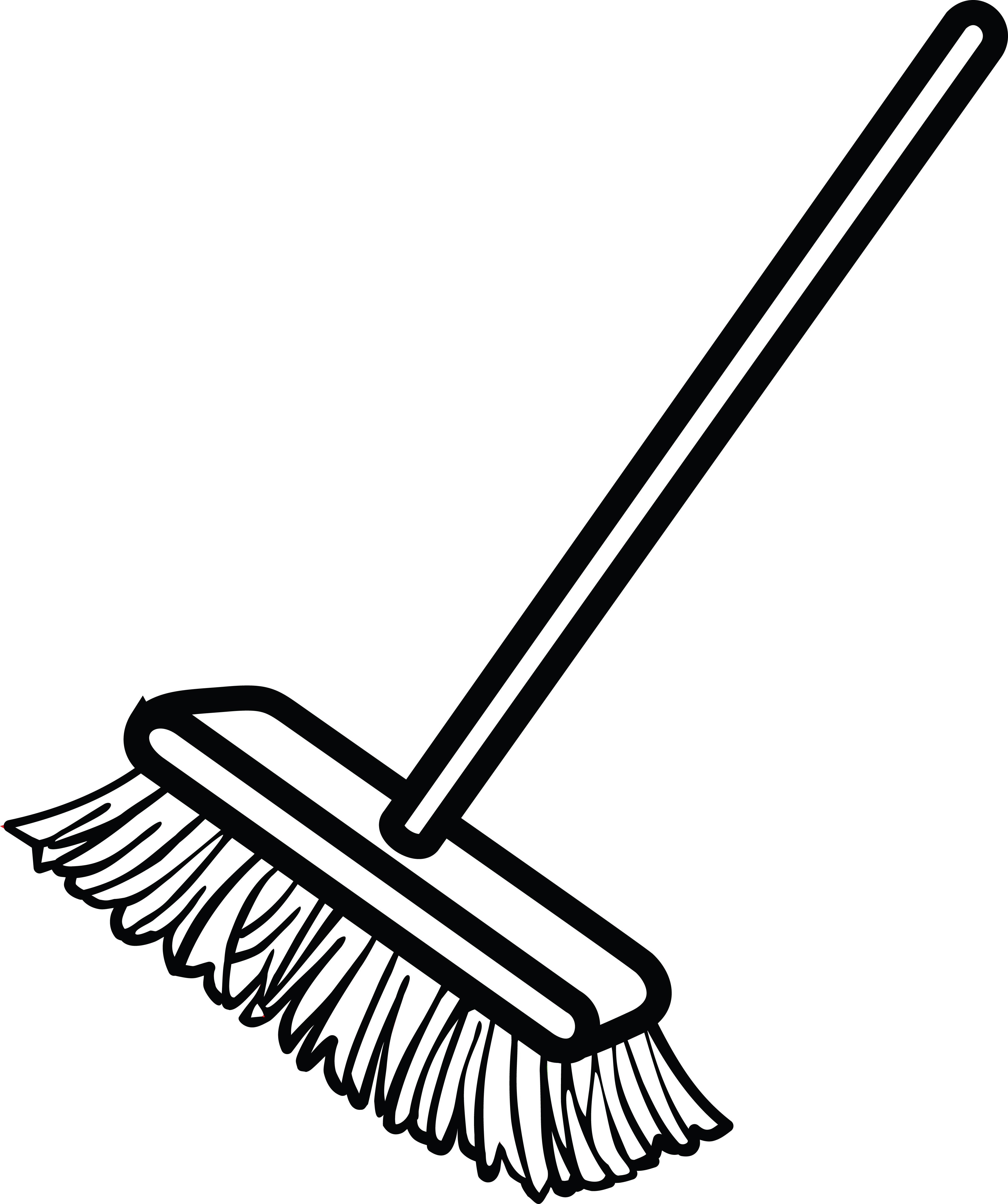 Broom Sweeping Dust - Royalty