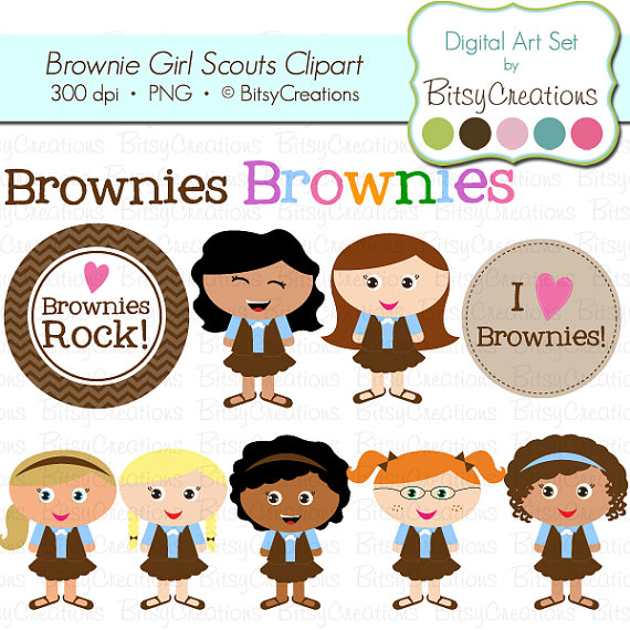 Brownie Girl Scouts Digital Art Set Clipart By Bitsycreations