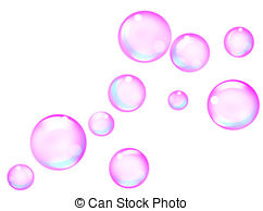 ... Bubbles - Illustration many flying soap bubbles in air