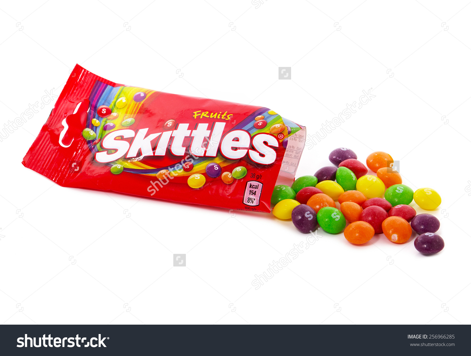 BUCHAREST, ROMANIA -?? MARCH 2, 2015. Skittles Candy isolated on white
