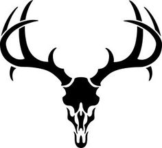 Buck Antlers Skull Decal .