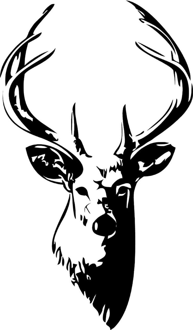 Buck Head Vinyl Wall Art Deca - Deer Head Clip Art