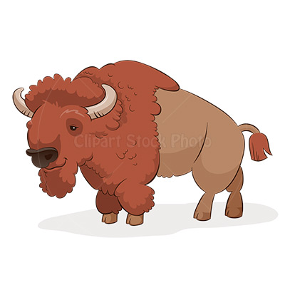 bison on praire clipart. Buff